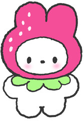 딸기 의상 캐릭터 귀여운 일러스트 스티커