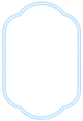 하늘색 네온 곡선 프레임