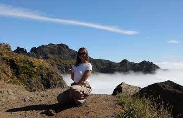 Touriste à Pico do Arriero - Madère