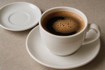 Fototapeta premium A cup of coffee sitting on top of a saucer