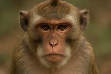Fototapeta premium A close up of a monkey looking at the camera