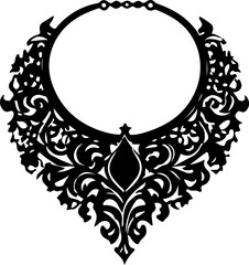 Necklace Silhouette Vector Set, Elegant Necklace Vector Art, Fashion Necklace Silhouette Design, Jewelry Necklace Outline Vector, Pendant Necklace Silhouette Pack, Stylish Necklace Vector Collection, 