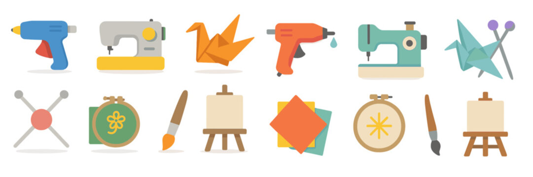 Engaging crafts and hobbies tools showcased in a minimalist style for creative enthusiasts and makers