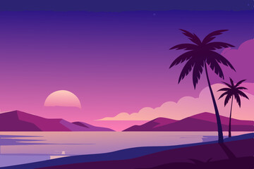 Fototapeta premium sunset on the beach