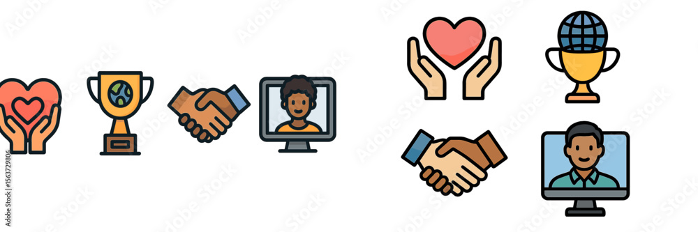 Poster hands symbolizing support and connection in a diverse community focusing on collaboration and global