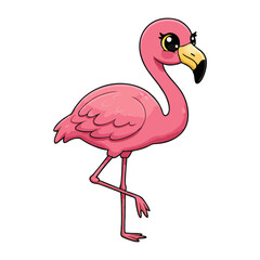 Pink Flamingo Vector Illustration in Tropical Wildlife Style