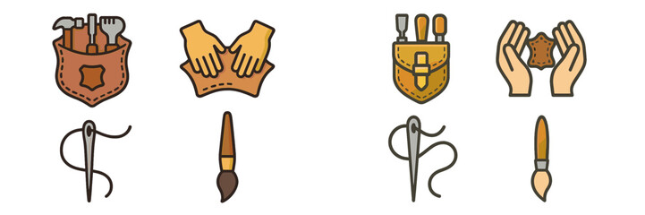 Obraz premium Creative tools and hands working together to craft, shape, and design various materials in a workshop environment