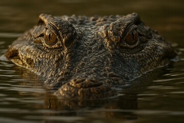 Obraz premium A close up of a crocodile's head in the water