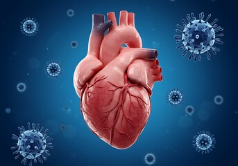 Heart with virus illustration