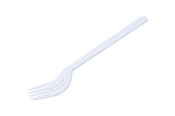 Recycled plastic cutlery isolated on transparent background.