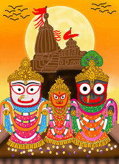 hand drawn digital art of lord jagannath 