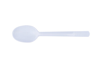 Recycled plastic spoon isolated on transparent background.
