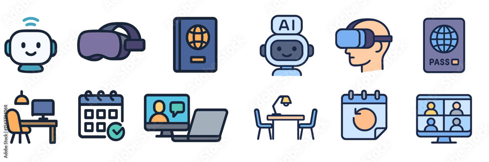 Aufkleber Virtual experiences and technology tools enhancing daily life interactions and productivity in modern settings