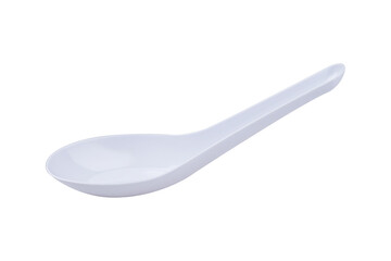 Recycled plastic spoon isolated on transparent background.