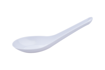 Recycled plastic spoon isolated on transparent background.