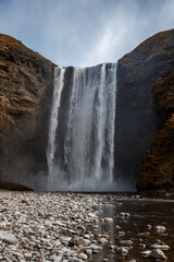 the Skogafoss waterfall in Iceland