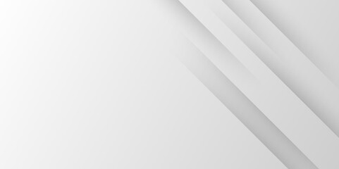 White and gray rectangle geometric concept technology modern futuristic subtle abstract background. Modern gray abstract vector long banner background. Futuristic technology concept graphic design.	