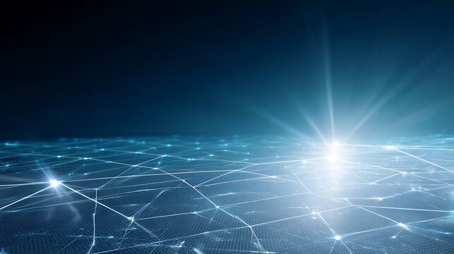Modern Geometric Network Kv Layout With Illuminated Maintenance Points For Keynote Background And Conference Visual