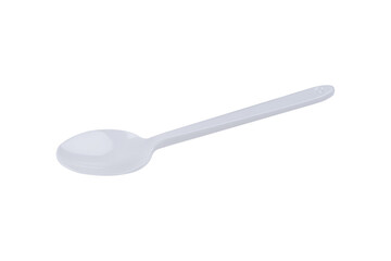 Recycled plastic spoon isolated on transparent background.