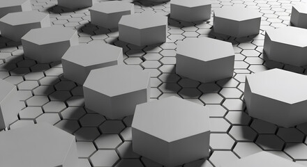 Modern 3D Hexagon Surface – Abstract Geometric Background.
