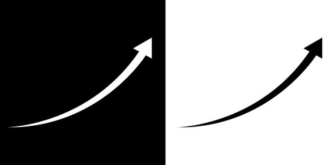 Black and white curve arrow icon. flat style. arrow icon for your web site design, logo, app, UI.