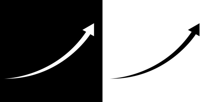 Black and white curve arrow icon. flat style. arrow icon for your web site design, logo, app, UI.