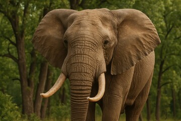 Obraz premium A large elephant standing in the middle of a forest