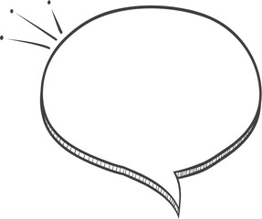 Speech bubbles. Hand drawn Icons. Comic speech bubbles on transparent background