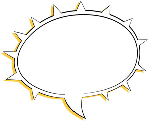 Speech bubbles. Hand drawn Icons. Comic speech bubbles on transparent background