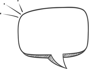 Speech bubbles. Hand drawn Icons. Comic speech bubbles on transparent background