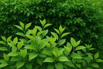 Fototapeta premium A close up of a bush with green leaves