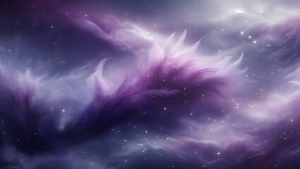 4K abstract starfield wallpaper, soft blurred galaxy colors (plum, indigo, misty white), no sharp stars, gentle cosmic flow, relaxing night aesthetic, dreamy space-like background