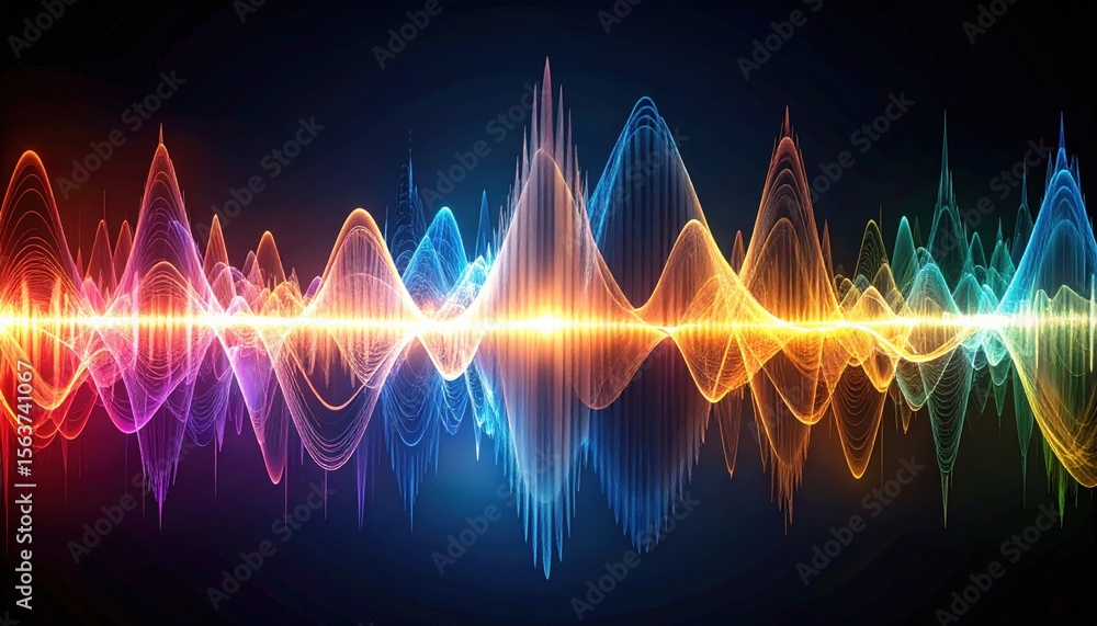 Poster abstract colorful audio waveform visualisation