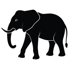 Fototapeta premium Walking Elephant Silhouette Vector – Bold Wildlife Design