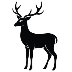 Obraz premium Elegant Deer Silhouette Vector – Forest Animal Minimal Art