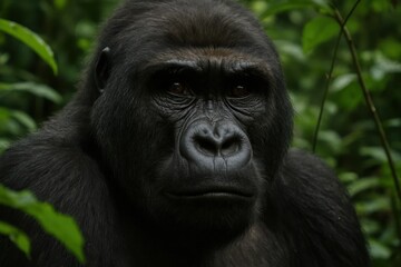 Obraz premium A close up of a gorilla in the jungle