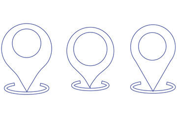 location icon, map pin icons in outline, black, and red styles. for maps, GPS, navigation apps, location markers, address indications, and geolocation interfaces 