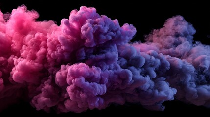 Obraz premium Swirling Clouds of Pink and Purple Smoke Against a Black Backdrop Display
