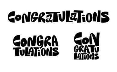 Congratulations banner lettering design Fun and joyful typographic message