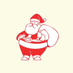 Jolly Santa Claus Illustration Festive Christmas Character Design