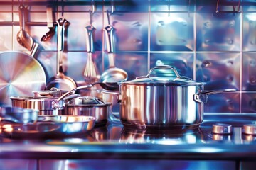 A Poster for a Professional Kitchen with a Picture of a Kitchen Utensil and Kitchen Utensils