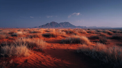 Scenic View of a Remote Desert Plain at Dusk