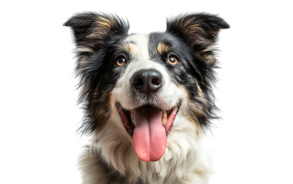 Happy collie dog with open mouth isolated on transparent background - Powered by Adobe