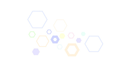 Minimal pastel hexagon pattern on a white background. Soft geometric shapes in pink, blue, yellow, and purple create a modern, abstract design ideal for tech, science, or creative backgrounds.