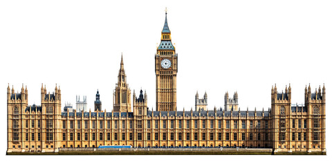 Houses of parliament big ben london england united kingdom on transparent background