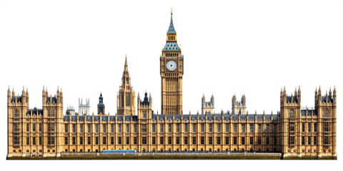 Houses of parliament big ben london england united kingdom on transparent background