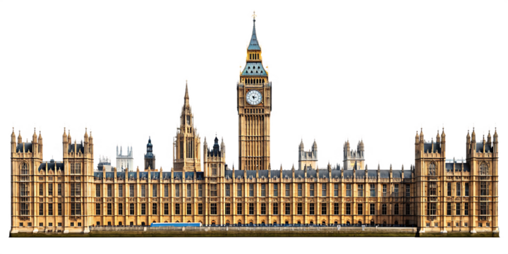 Houses of parliament big ben london england united kingdom on transparent background