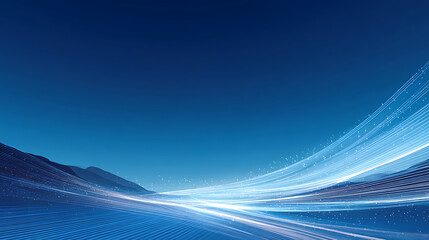 Technology Summit Background Luminous Blue White Tech Lines Solar Module Silhouette Banner Ppt Cover Industry