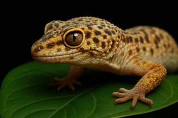 Obraz premium A close up of a gecko on a leaf