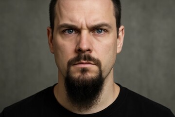 Fototapeta premium A man with a beard and a black shirt